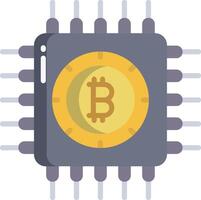Bitcoin symbol on a cpu chip vector