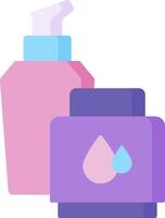 A bottle of soap and a container of liquid vector