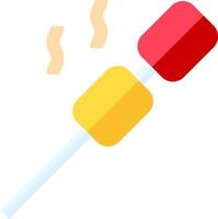 A colorful candy on a stick with a red and yellow vector
