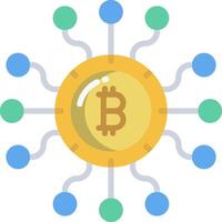 Bitcoin network with many circles vector