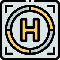 A square with a yellow and blue circle with the letter h vector