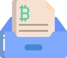Bitcoin in a file folder vector