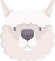 A llama head with a white face and a black nose vector
