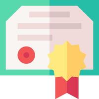A certificate with a star and a ribbon vector