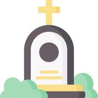 A grave with a cross on top of it vector