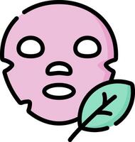 A pink face mask with a leaf on it vector