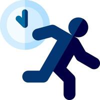 A person running with a clock on his back vector