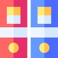 Two different colored squares with different shapes vector