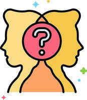 Two people with question marks on their heads vector