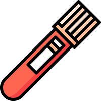 A red and white test tube with a red handle vector