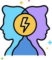 Two people with lightning bolts on their heads vector