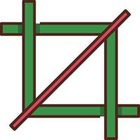 A square with a red and green cross in it vector