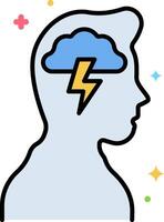 A person with a lightning bolt in their head vector