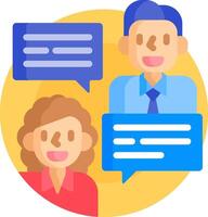 A man and woman are talking with speech bubbles vector
