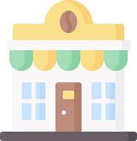 A coffee shop icon with a door and windows vector