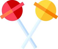 Two lollipops with different colors on them vector
