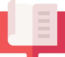 A book with a red background and a white outline vector