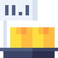 A yellow box with a sign that says i on it vector