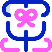A pink and blue heart with a bow on it vector