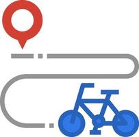 A bike and a map marker are shown on a white background vector