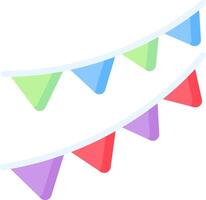 A bunch of colorful bunting flags on a white background vector
