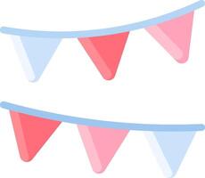 Two bunting flags are shown on a white background vector