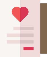 A red heart is on a paper with a note vector
