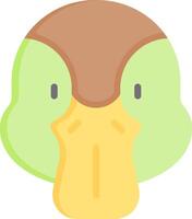 A cartoon duck head with a brown beak vector