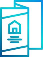 A blue and white icon of a house with a house on it vector