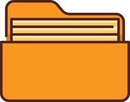 An orange folder with a file inside vector