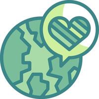 A green globe with a heart and speech bubble vector