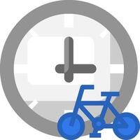 A clock with a bike in front of it vector