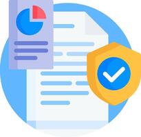 A document with a shield and a check mark vector