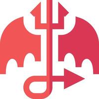 A red and white devil's head with two horns vector
