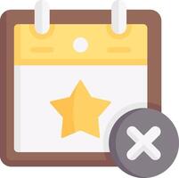 A calendar with a star and a check mark vector