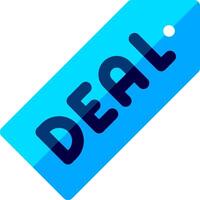 Deal icon with blue background and black text vector