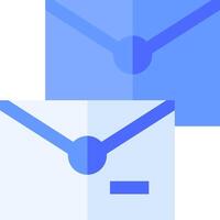 Two mail envelopes with a blue arrow pointing to the left vector