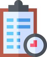 A clipboard with a check mark and a clock icon vector