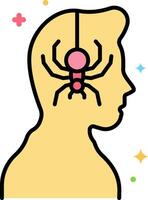 A person with a spider on their head vector