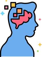 A person's head with a brain in it vector
