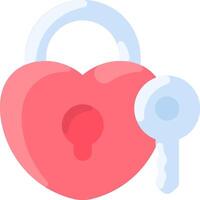 A heart shaped lock with a key vector