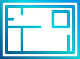 A blue and white square icon with a square vector