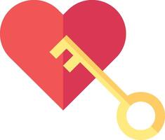 A key is in the shape of a heart vector