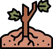 Tree with roots and leaves icon vector
