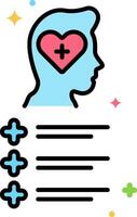 Heart icon in the head of a person vector
