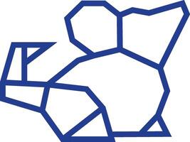 A blue geometric shape with a cat on it vector