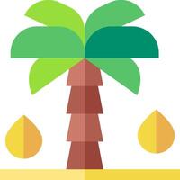A palm tree with two leaves and a yellow drop vector