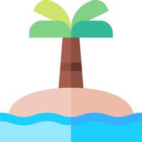An island with a palm tree on it vector