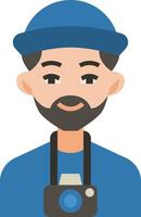 A man with a beard and a camera vector