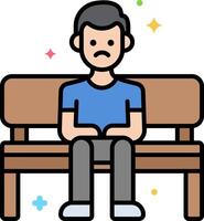 A man sitting on a bench with a mustache vector